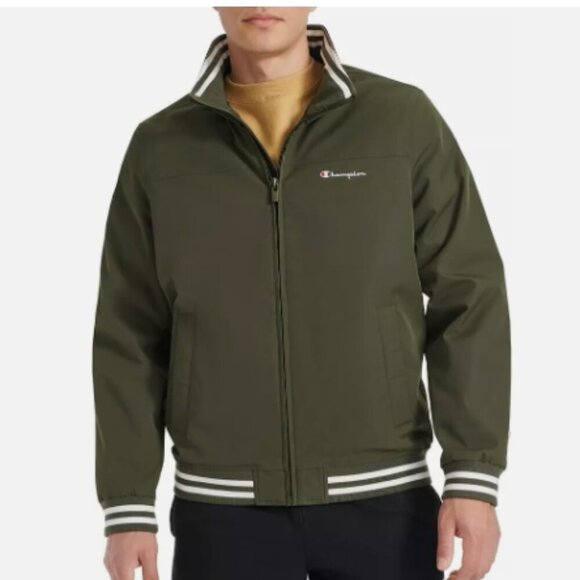 NEW Champion Men's L Rain Windbreaker Jacket Mesh Lining Full-Zip Outerwear - Picture 1 of 12